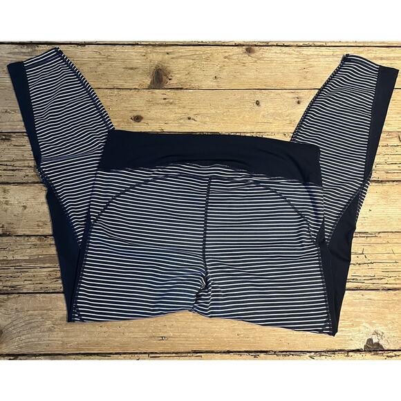 Gap Fit Sculpt Womens Size XL Tall Black White Compression Leggings Striped NWOT - Picture 2 of 6